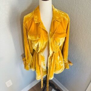 Cinq à Sept Mathieu‎ Velvet Utility Jacket in Sunflower, Size Medium, EXCELLENT